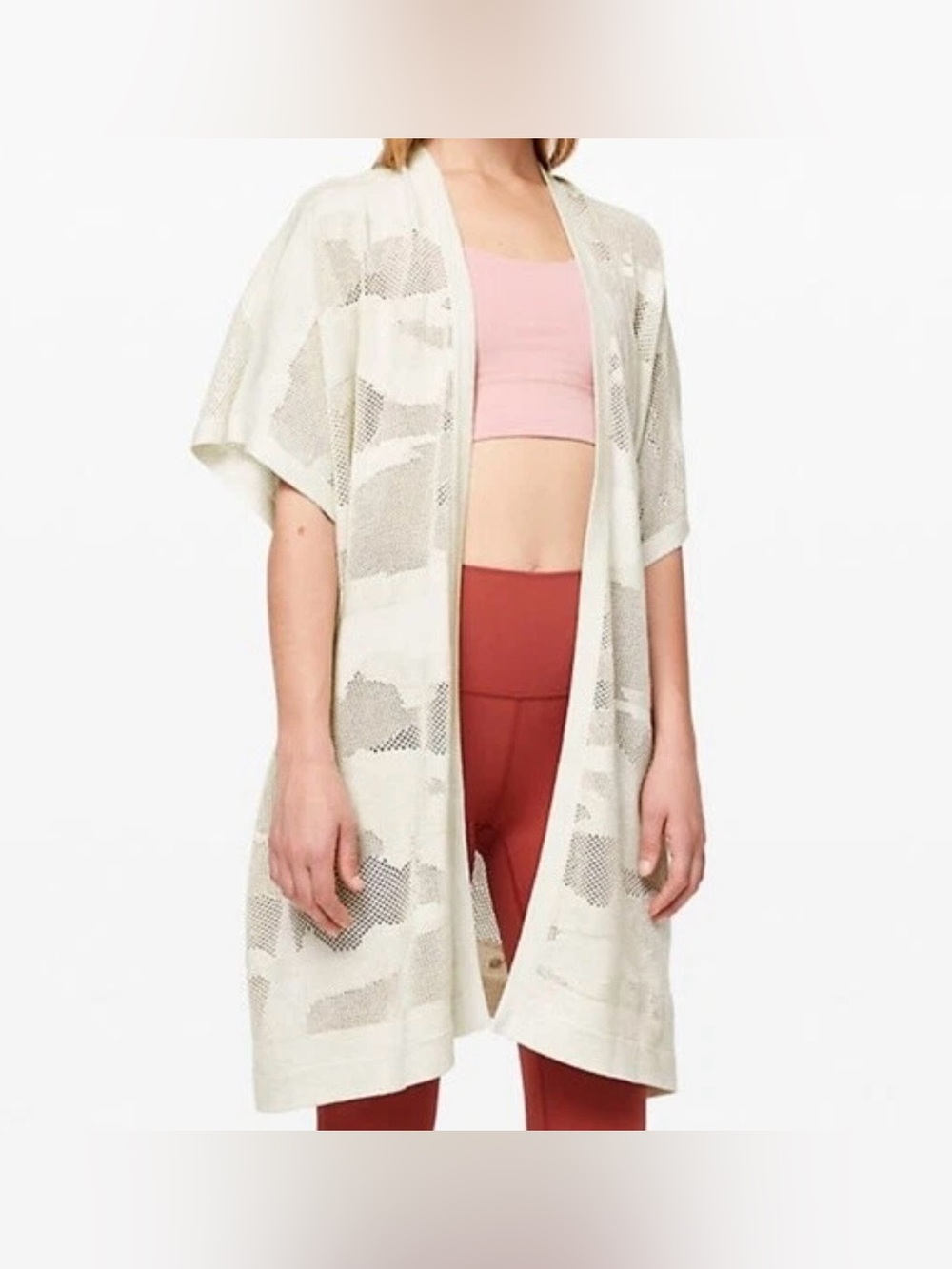 Lululemon Find Your Light Wrap Heathered Light Ivory OS Cotton Silk Blend
